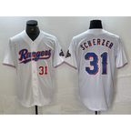 Texas Rangers #31 Max Scherzer Number White MWATKINS 2023 World Series Champions Cool Base Jersey 2
