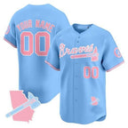 Custom Atlanta Braves Bubblegum Pink Vapor Premier Limited Jersey ¨C Blue MWATKINS