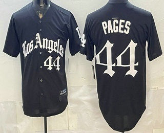 Los Angeles Dodgers #44 Andy Pages Black MWATKINS Gothic Edition Vapor Premier Limited Stitched Jersey