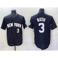 New York Yankees #3 Babe Ruth Black MWATKINS Limited Stitched Jersey