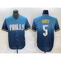 Philadelphia Phillies #5 Bryson Stott Blue MWATKINS 2024 City Cool Base Stitched Jersey