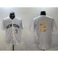 New York Yankees #3 Babe Ruth White MWATKINS Pinstripe Without Name Fashion Cool Base Jerseys