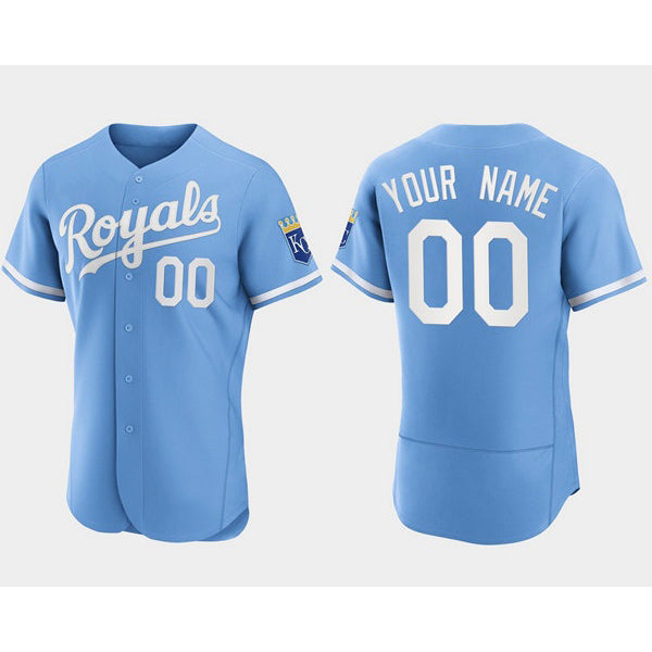 Custom Kansas City Royals MWATKINS ACTIVE PLAYER Blue Flex Base Stitched Jersey