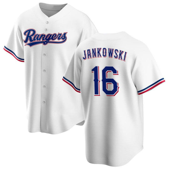 Texas Rangers #16 Travis Jankowski White MWATKINS Cool Base Stitched Jersey