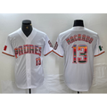San Diego Padres #13 Manny Machado Mexico White MWATKINS Cool Base Stitched Jersey