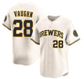 Milwaukee Brewers #28 Andrew Vaughn Cream MWATKINS Limited Stitched Jersey