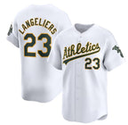 Oakland Athletics #23 Shea Langeliers White MWATKINS Home Limited Stitched Jersey