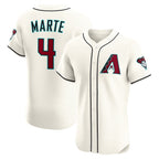 Arizona Diamondbacks #4 Ketel Marte Cream MWATKINS Home Elite Jersey