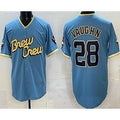 Milwaukee Brewers #28 Andrew Vaughn Powder Blue MWATKINS 2022 City Connect Cool Base Jersey