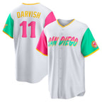 San Diego Padres #11 Yu Darvish White MWATKINS City Connect Replica Player Jersey