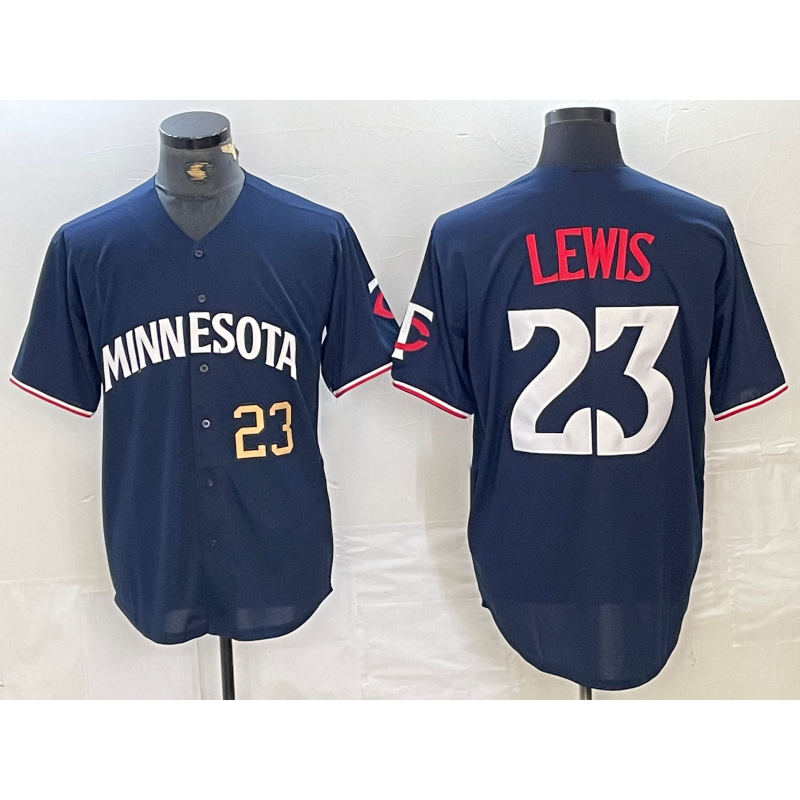 Minnesota Twins #23 Royce Lewis Number 2023 Navy Blue MWATKINS Cool Base Stitched Jerseys