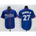 Toronto Blue Jays #27 Vladimir Guerrero Jr Blue MWATKINS Cool Base Stitched Jersey 2