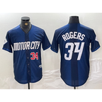 Detroit Tigers #34 Jake Rogers 2024 Navy MWATKINS City Connect Cool Base Limited Stitched Jerseys
