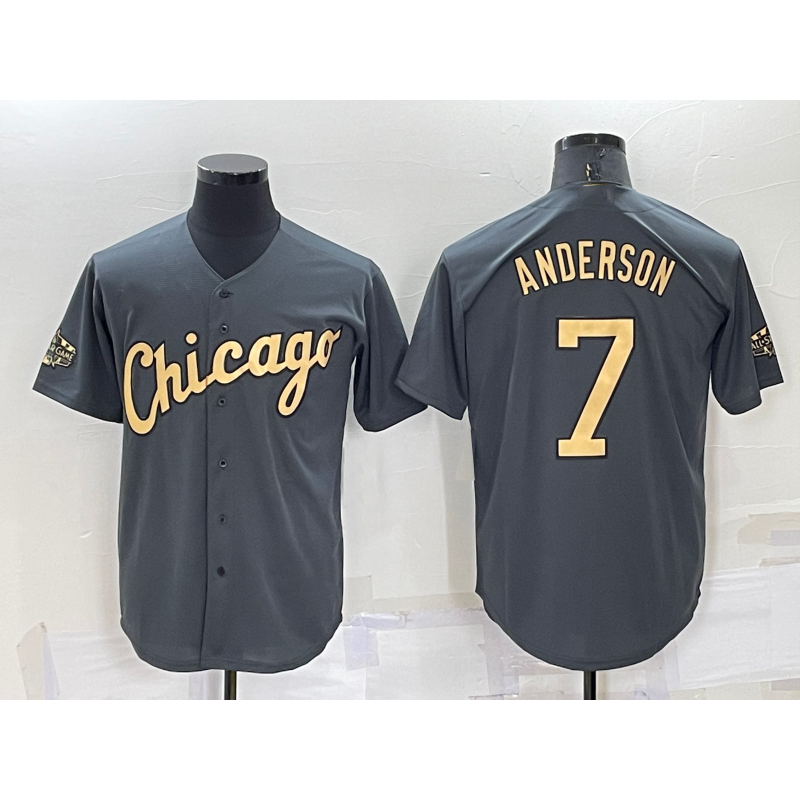 Chicago White Sox #7 Tim Anderson Grey MWATKINS 2022 All Star Stitched Cool Base Jersey