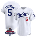 Los Angeles Dodgers #5 Freddie Freeman White MWATKINS 2024 World Series Champions Home Limited Stitched Jersey