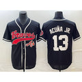 Atlanta Braves #13 MWATKINSld Acuna Jr Black MWATKINS Cool Base Stitched Jersey