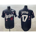 Los Angeles Dodgers #17 Shohei Ohtani Black MWATKINS 2025 World Series Patch Tokyo Series Limited Stitched Jersey