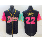 San Diego Padres #22 Juan Soto Black MWATKINS NEW 2023 City Connect Cool Base Stitched Jersey