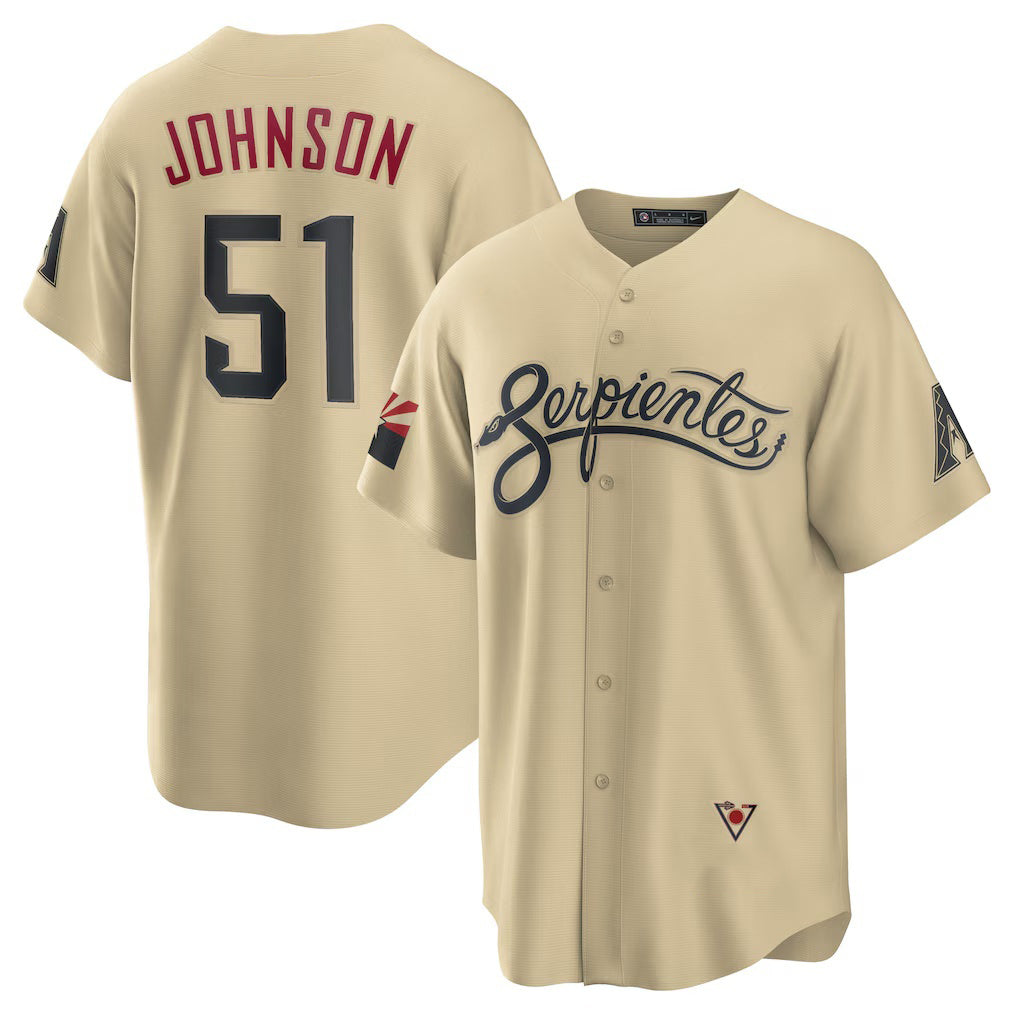 Arizona Diamondbacks #51 Randy Johnson Gold MWATKINS Sand City Connect Replica Player Jersey