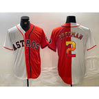 Houston Astros #2 Alex Bregman White Orange MWATKINS Split Stitched Jersey 2