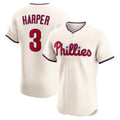 Philadelphia Phillies #3 Bryce Harper Cream MWATKINS Alternate 2 Elite Jersey