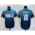 Philadelphia Phillies #18 Johan Rojas Blue MWATKINS 2024 City Connect Limited Stitched Jersey