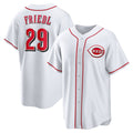 Cincinnati Reds #29 TJ Friedl White MWATKINS Home Replica Jersey