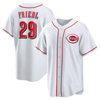 Cincinnati Reds #29 TJ Friedl White MWATKINS Home Replica Jersey