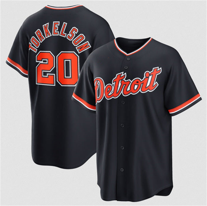 Detroit Tigers #20 Spencer Torkelson Navy MWATKINS Alternate Stitched Jersey