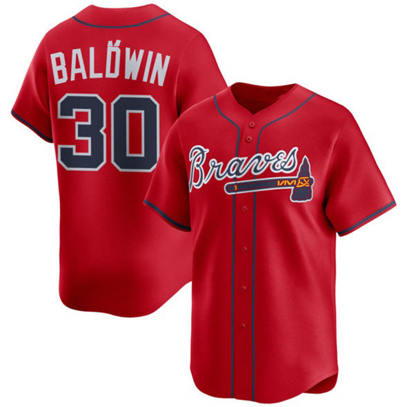 Atlanta Braves #30 Drake Baldwin Red MWATKINS 2025 Alternate Limited Stitched Jersey