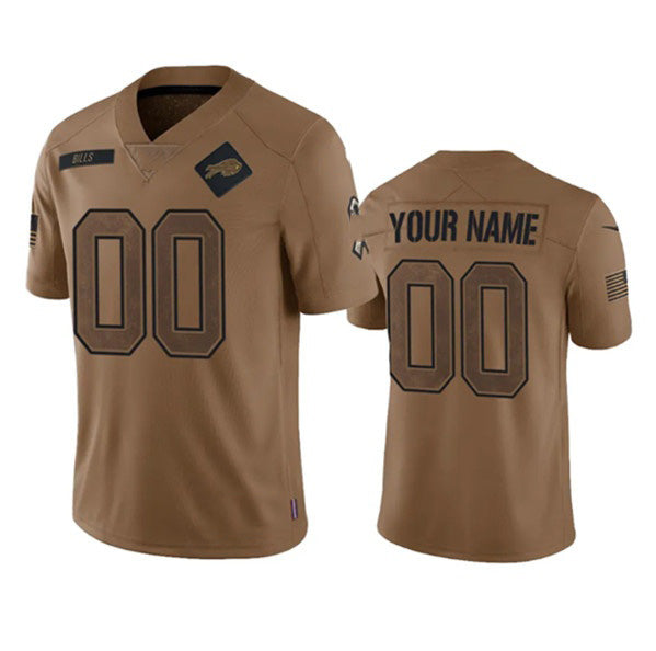 Custom B.Bills Active Player 2023 Brown MWATKINS Salute To Service Limited Stitched Jersey