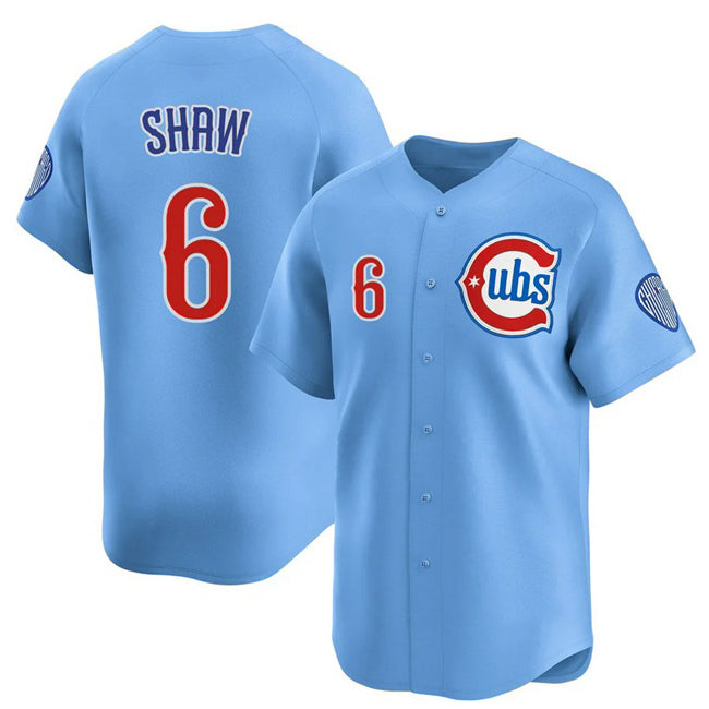 Chicago Cubs #6 Matt Shaw Blue MWATKINS 2024-25 2nd Alternate Limited Stitched Jersey