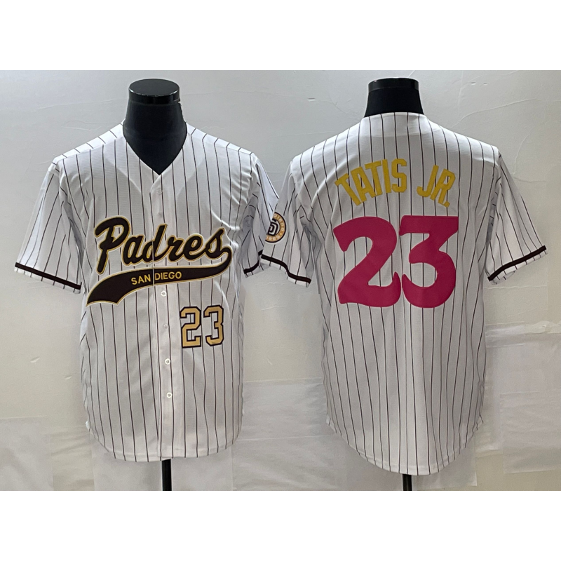 San Diego Padres #23 Fernando Tatis Jr Number White MWATKINS NEW 2023 City Connect Cool Base Stitched Jersey
