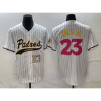 San Diego Padres #23 Fernando Tatis Jr Number White MWATKINS NEW 2023 City Connect Cool Base Stitched Jersey