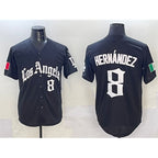 Los Angeles Dodgers #8 Enrique Hernandez Black MWATKINS Mexico 2025 LA Gothic Style With Fernando Patch Vapor Premier Limited Stitched Jersey