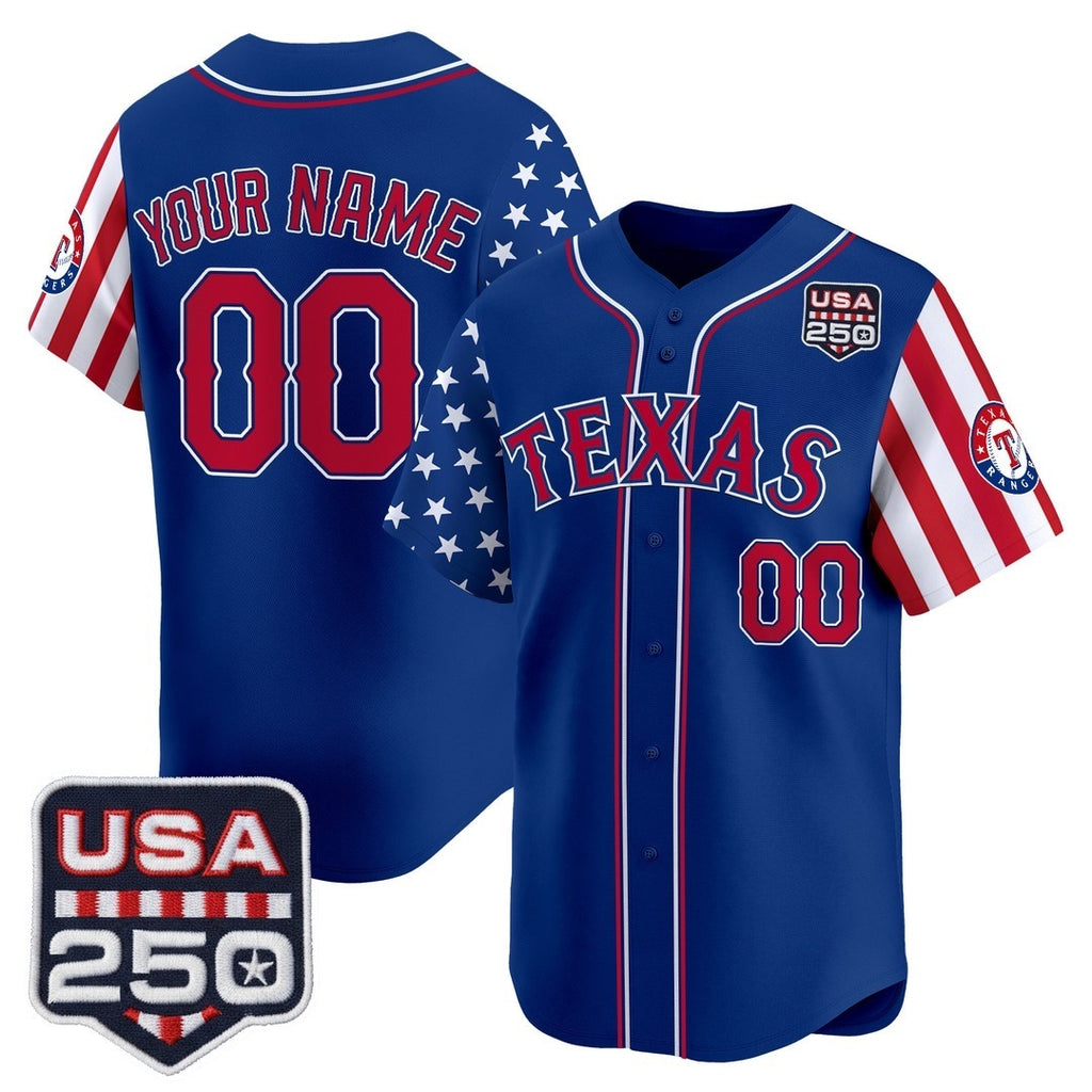 Custom Texas Rangers America 250 Edition Vapor Premier Limited Royal MWATKINS Stitched Jerseys
