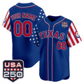 Custom Texas Rangers America 250 Edition Vapor Premier Limited Royal MWATKINS Stitched Jerseys