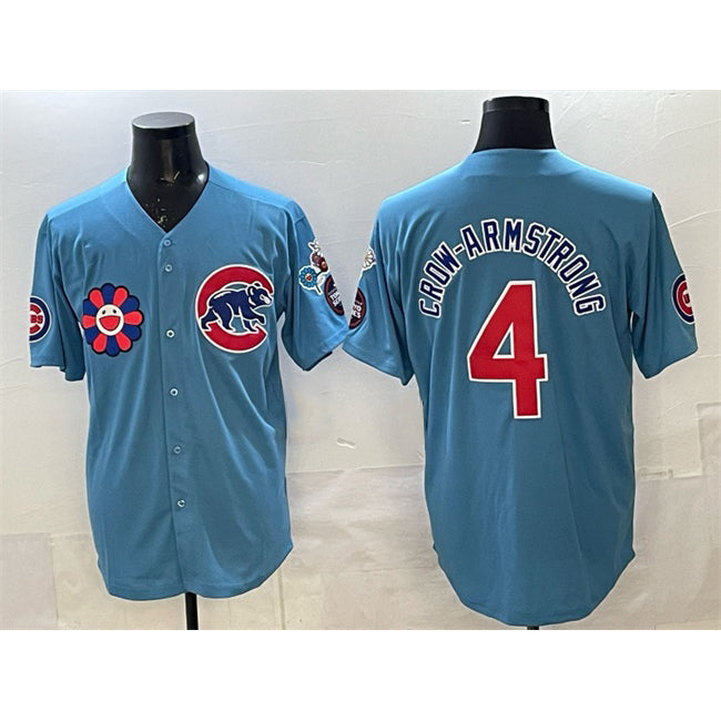 Chicago Cubs #4 Pete Crow-Armstrong Blue MWATKINS 2025 Tokyo Series 2nd Alternate Limited Stitched Jersey 2