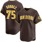San Diego Padres #75 Robert Suarez Brown MWATKINS 2024 Away Limited Stitched Jersey