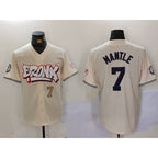New York Yankees #7 Mickey Mantle Cream MWATKINS Limited Stitched Jerseys