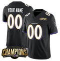 Custom B.Ravens Active Player Black MWATKINS 2023 F.U.S.E. AFC North Champions Vapor Limited Stitched Jersey