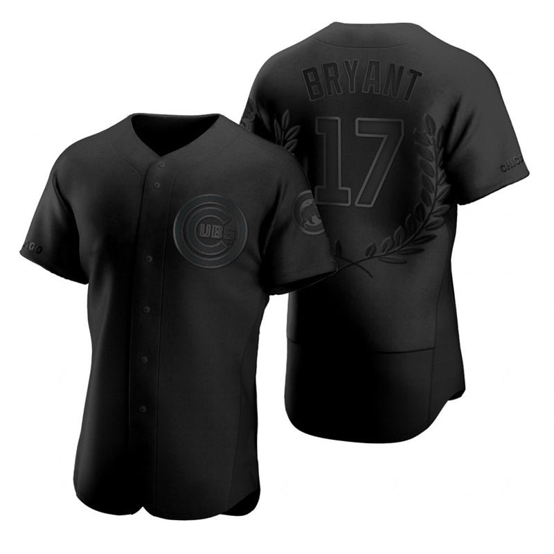 Chicago Cubs #17 Kris Bryant Black MWATKINS Flexbase Fashion Jersey