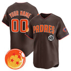 Custom San Diego Padres x Dragon Ball Brown MWATKINS Vapor Premier Limited Jersey - All Stitched