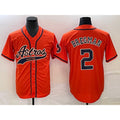 Houston Astros #2 Alex Bregman Orange MWATKINS With Patch Cool Base Stitched Jersey