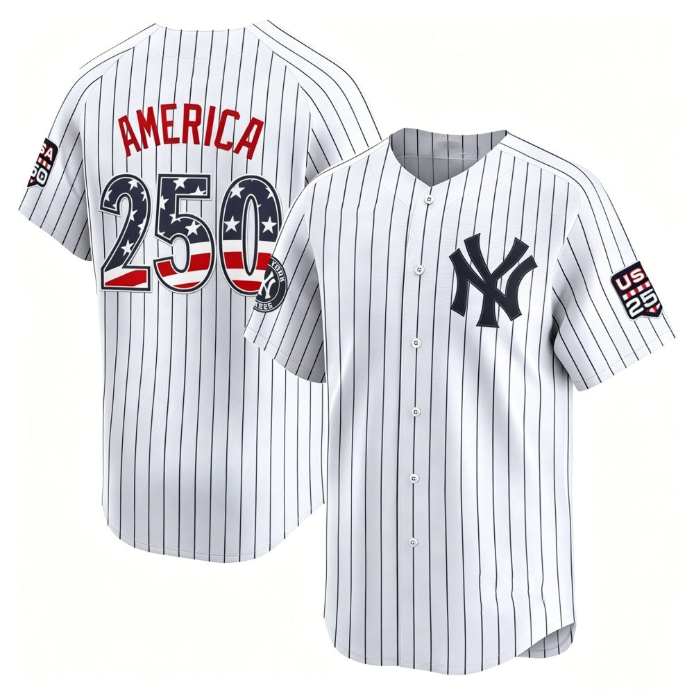 New York Yankees #250 AMERICA White MWATKINS USA 250 Fourth of July Limited Stitched Jersey