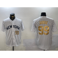 New York Yankees #99 Aaron Judge White MWATKINS Pinstripe Fashion Cool Base Jerseys