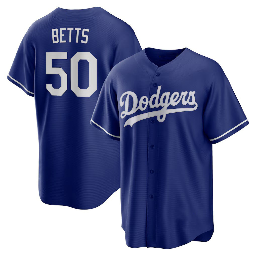 Los Angeles Dodgers #50 Mookie Betts Royal MWATKINS Alternate 2 Replica Jersey