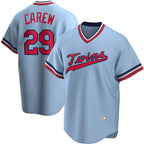 Minnesota Twins #29 Rod Carew Light Blue MWATKINS Road Cooperstown Collection Player Jersey