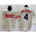 Los Angeles Angels #4 Andrew Velazquez Number Cream MWATKINS 2022 City Connect Cool Base Stitched Jersey