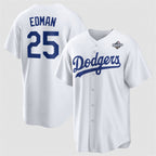Los Angeles Dodgers #25 Tommy Edman White MWATKINS 2025 World Series Home Cool Base Stitched Jersey